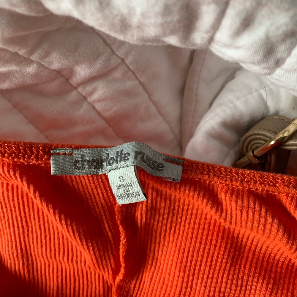 Orange Ribbed Bodysuit - Picture 2 of 2